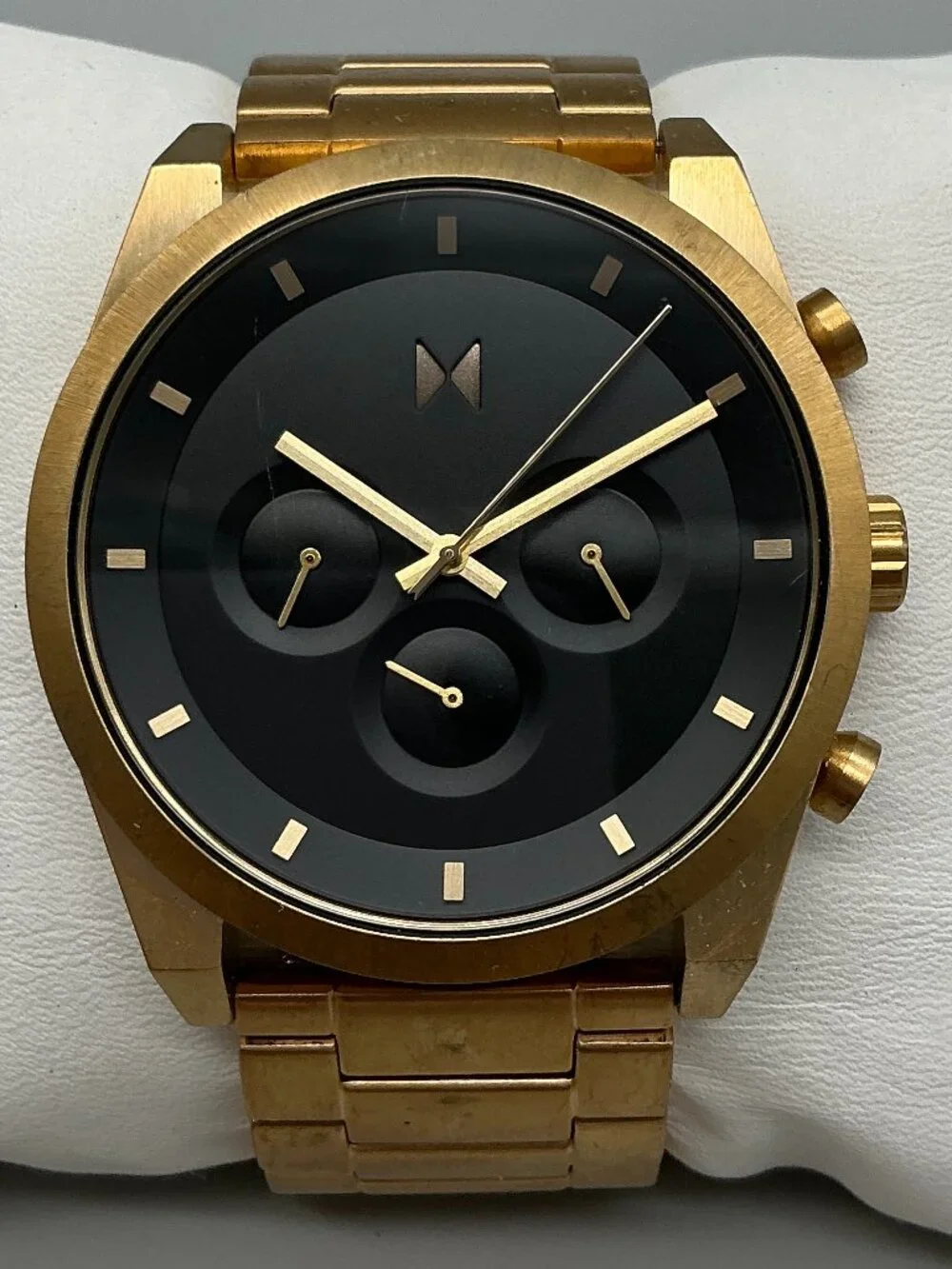 MVMT Element Atomic Gold Mens Watch 44mm Chronograph Gold Tone 7.5